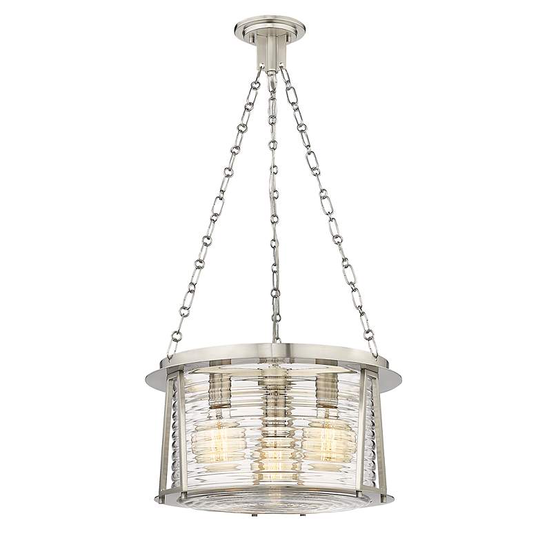 Image 6 Z-Lite Cape Harbor 18" Wide Brushed Nickel 3-Light Pendant more views