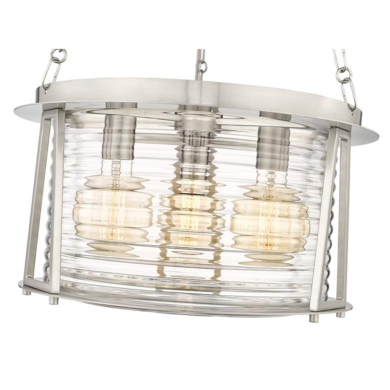 Image 7 Z-Lite Cape Harbor 18" Wide Brushed Nickel 3-Light Pendant more views