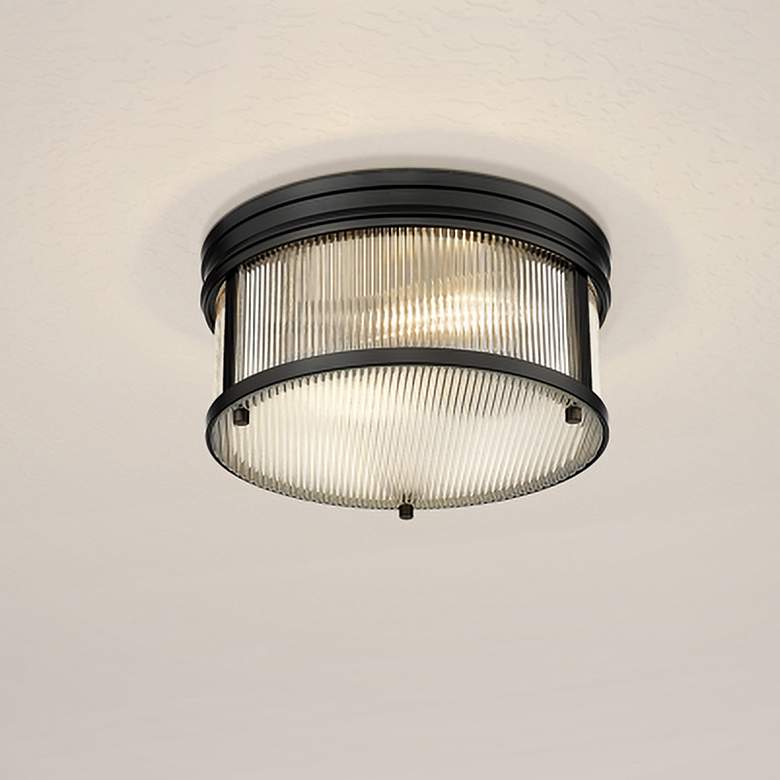 Image 2 Z-Lite Carnaby 13" Wide Matte Black 2-Light Ceiling Light