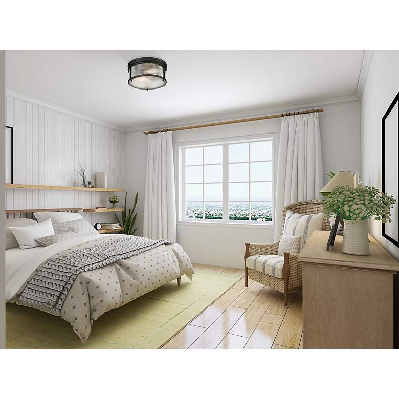 Image 4 Z-Lite Carnaby 13" Wide Matte Black 2-Light Ceiling Light more views