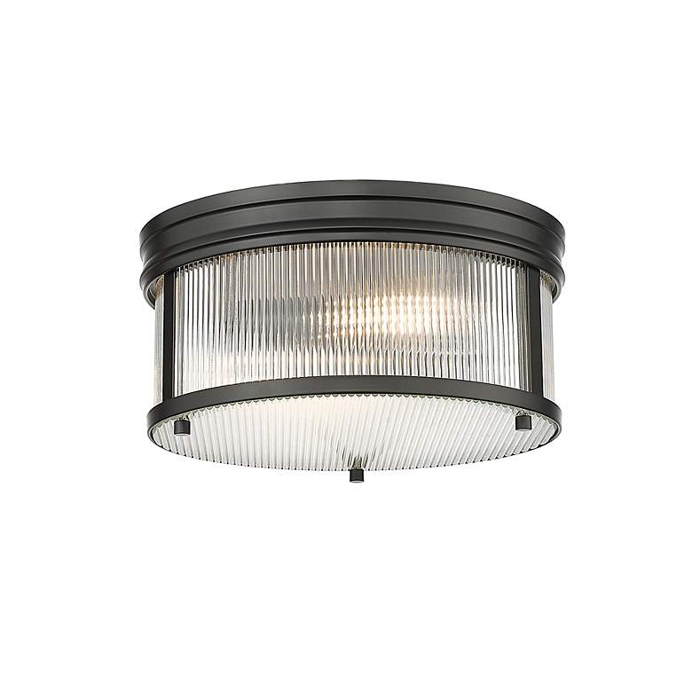 Image 6 Z-Lite Carnaby 13" Wide Matte Black 2-Light Ceiling Light more views