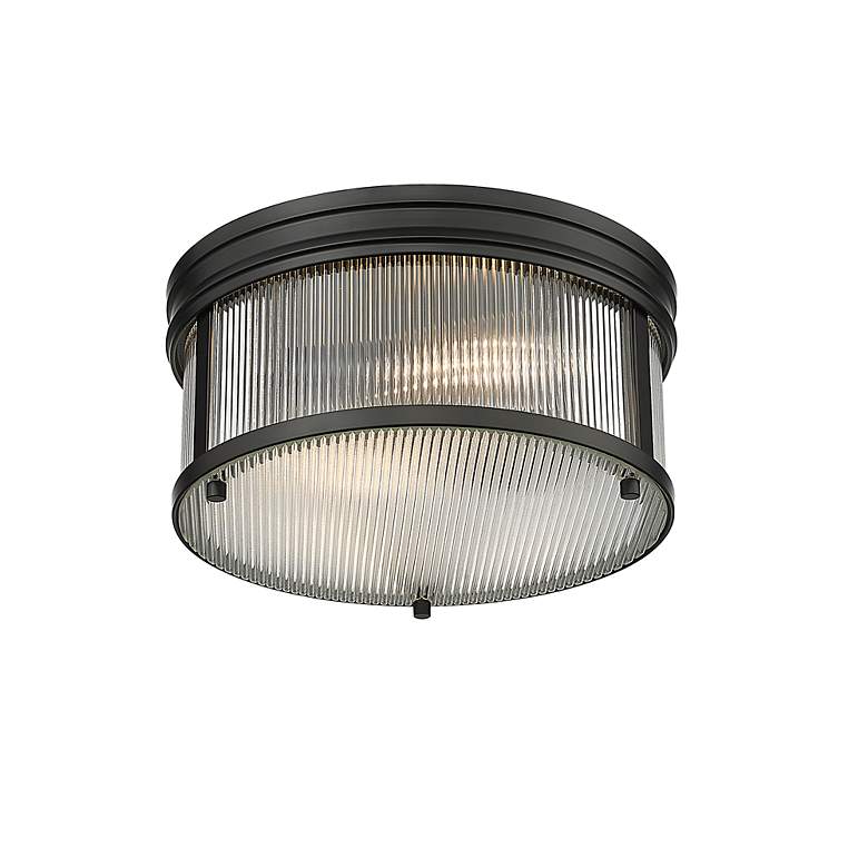 Image 7 Z-Lite Carnaby 13" Wide Matte Black 2-Light Ceiling Light more views