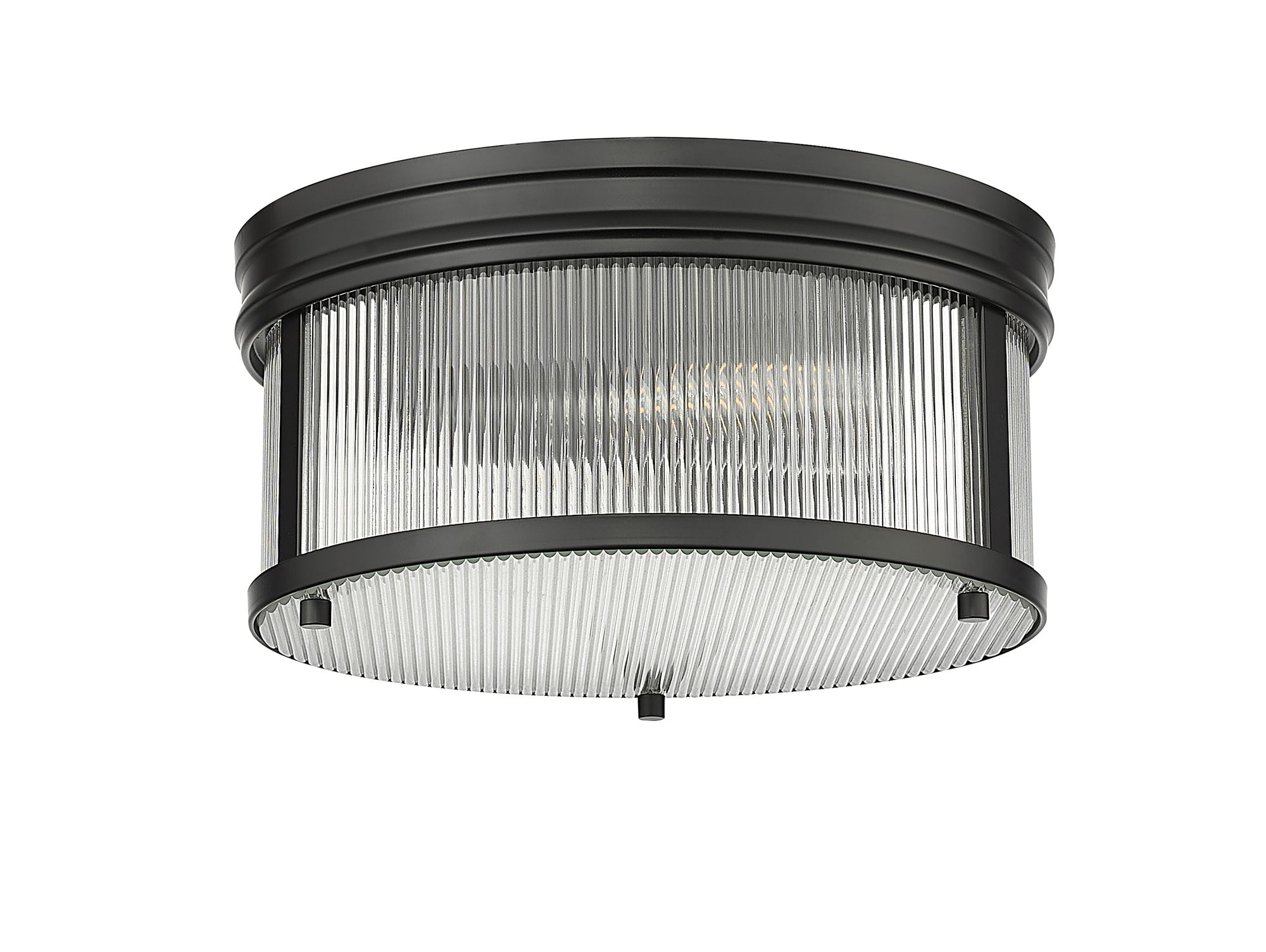 Z-Lite Carnaby 13" Wide Matte Black 2-Light Ceiling Light in scene