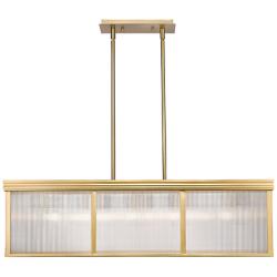 Z-Lite Carnaby 42 1/4" Wide Gold 10-Light Rectangular Modern Pendant