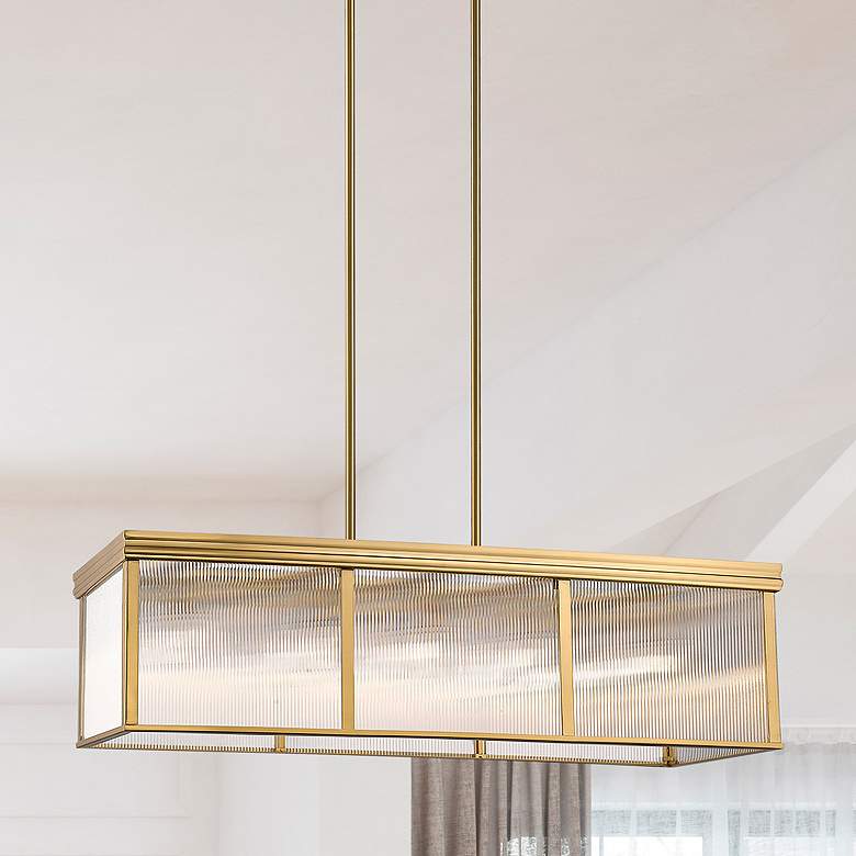 Image 1 Z-Lite Carnaby 42 1/4" Wide Gold 10-Light Rectangular Modern Pendant