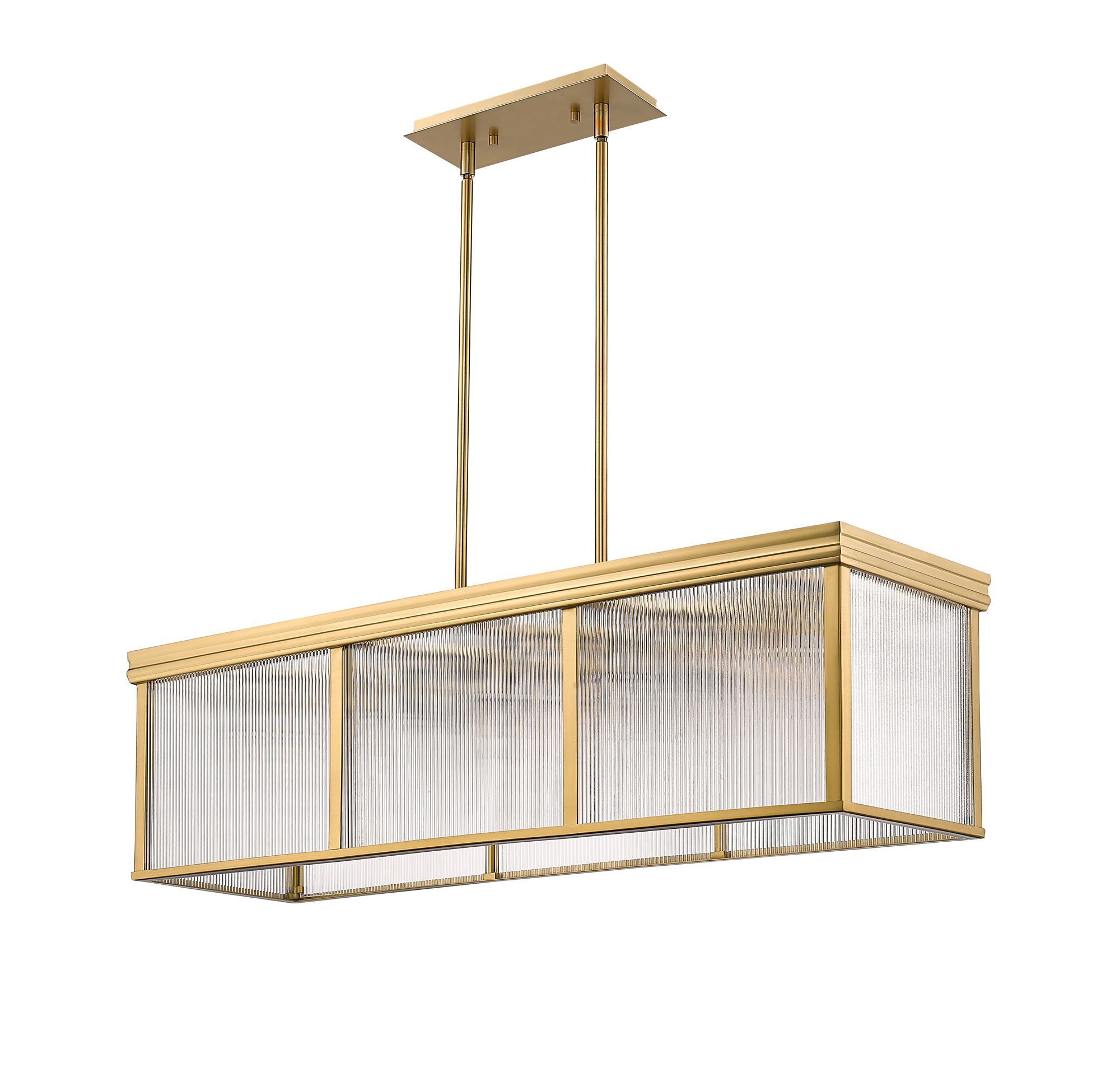 Z-Lite Carnaby 42 1/4" Wide Gold 10-Light Rectangular Modern Pendant