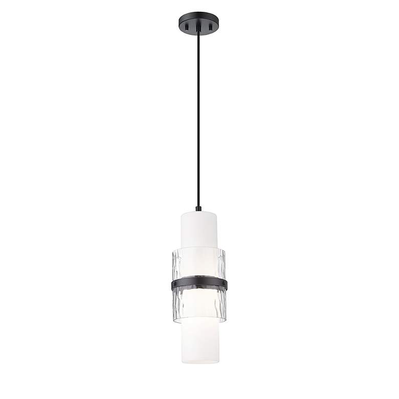 Image 4 Z-Lite Cayden 6 1/2" Wide Matte Black Cylinder Mini Pendant more views