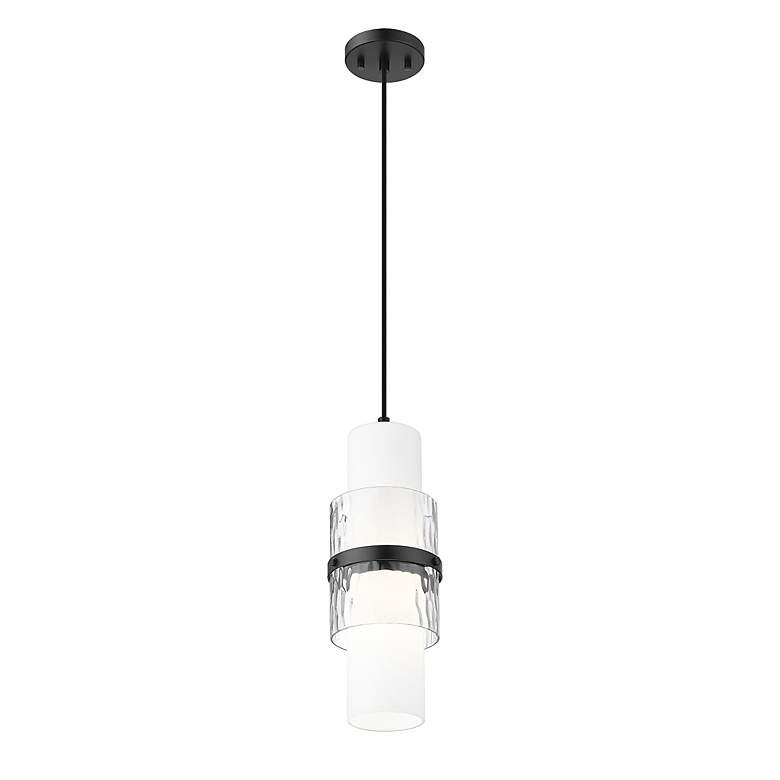 Image 5 Z-Lite Cayden 6 1/2" Wide Matte Black Cylinder Mini Pendant more views