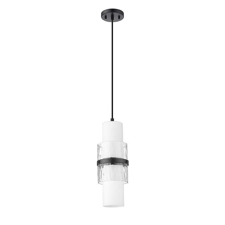Image 7 Z-Lite Cayden 6 1/2" Wide Matte Black Cylinder Mini Pendant more views