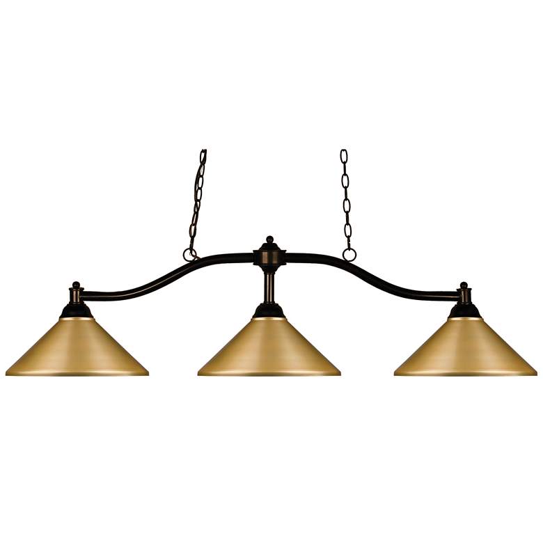 Image 1 Z-Lite Chance 50" Wide Bronze 3-Light Linear Billiard Light