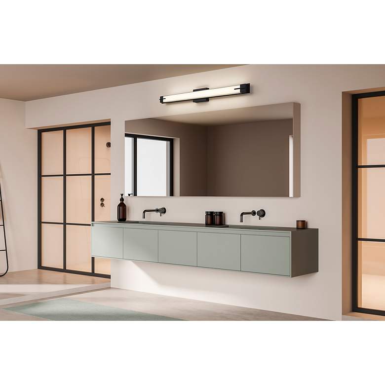 Image 3 Z-Lite Chase 43" Wide Matte Black ADA LED Bath Light more views