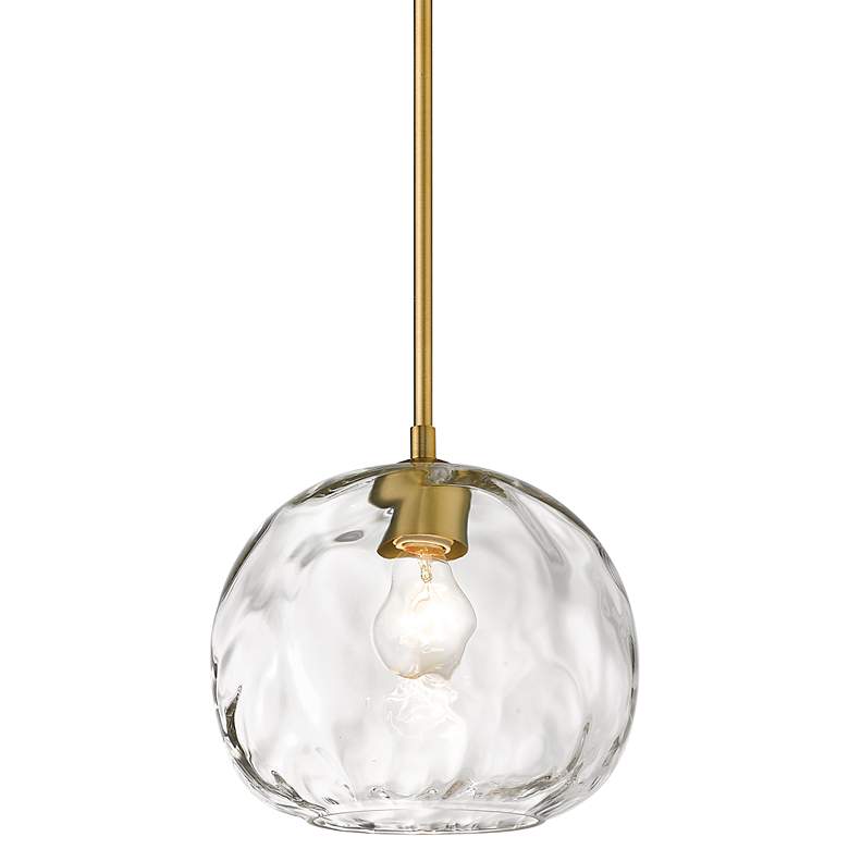 Image 1 Z-Lite Chloe 10" Wide 1-Light Olde Brass and Water Glass Pendant