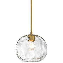 Z-Lite Chloe 10" Wide 1-Light Olde Brass and Water Glass Pendant