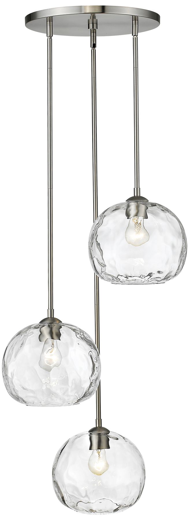 Image 2 Z-Lite Chloe 20" Wide Brushed Nickel Finish 3-Light Modern Pendant more views