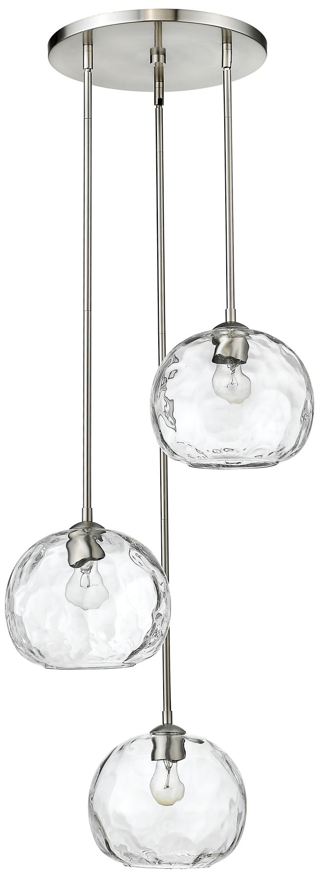 Image 3 Z-Lite Chloe 20" Wide Brushed Nickel Finish 3-Light Modern Pendant more views