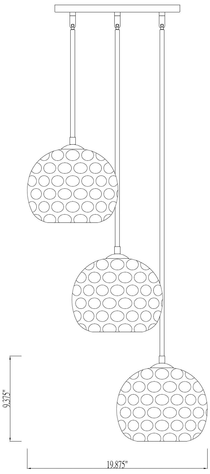 Z-Lite Chloe 20" Wide Brushed Nickel Finish 3-Light Modern Pendant