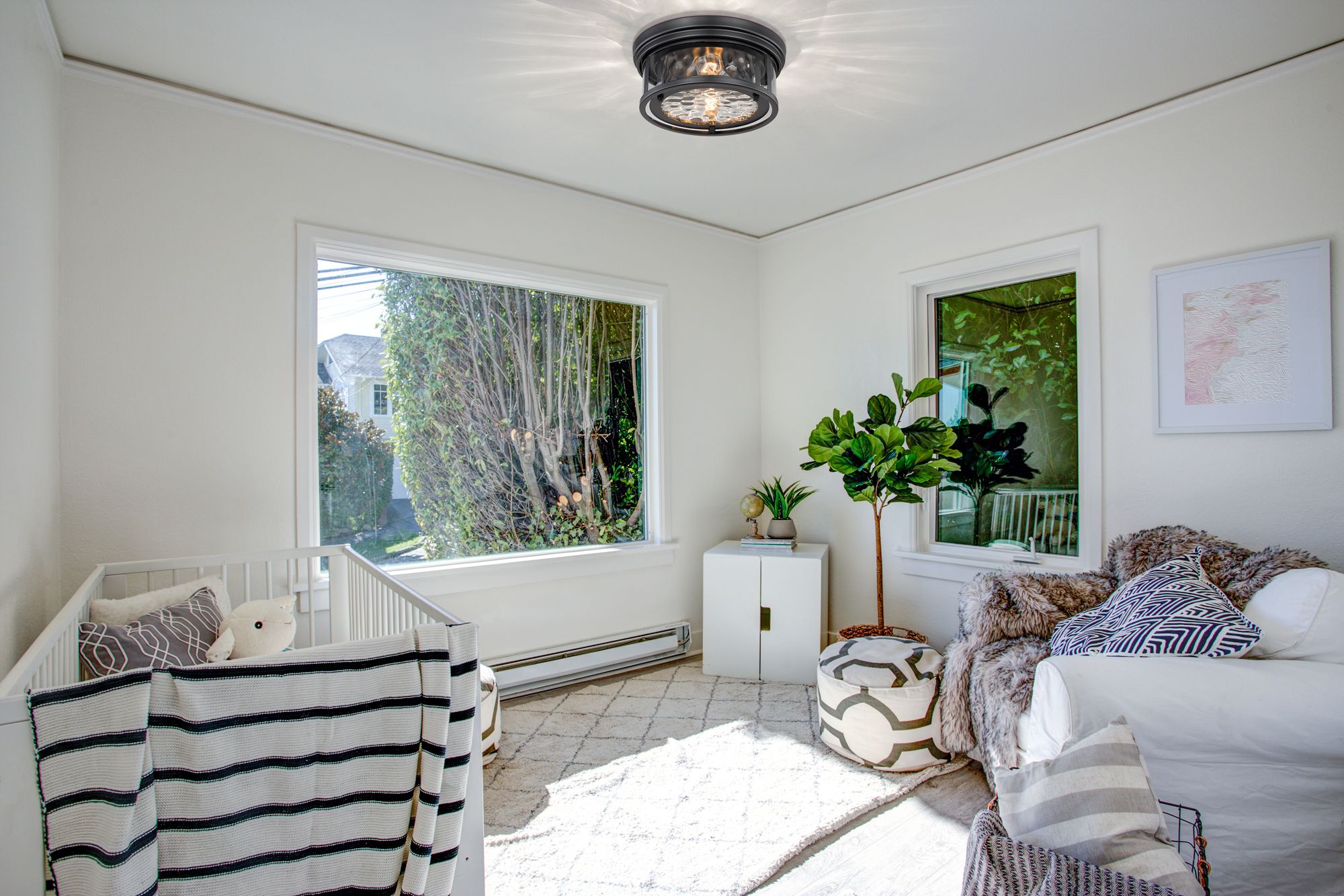 Image 4 Z-Lite Clarion 12" Wide Matte Black 2 Light Flush Mount Ceiling Light more views