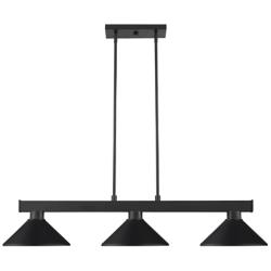 Z-Lite Cobalt 46" Wide 3-Light Matte Black Linear Modern Pendant Light