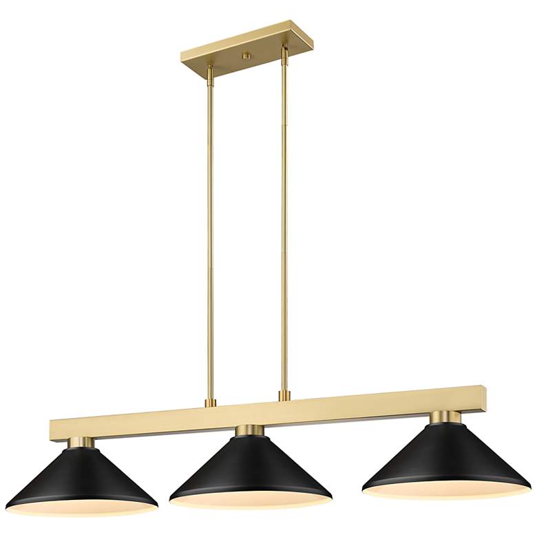 Image 2 Z-Lite Cobalt 49 3/4" Wide Modern Gold 3-Light Billiard Pendant