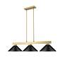 5_Z-Lite Cobalt 49 3/4" Wide Modern Gold 3-Light Billiard Pendant more views