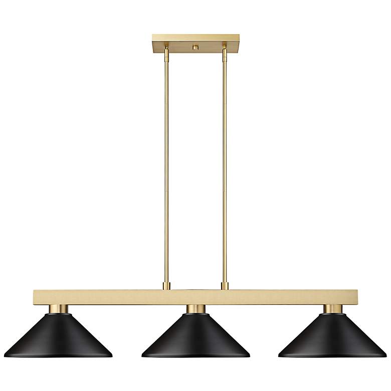 Image 6 Z-Lite Cobalt 49 3/4" Wide Modern Gold 3-Light Billiard Pendant more views