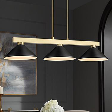 Z-Lite Cobalt 49 3/4" Wide Modern Gold 3-Light Billiard Pendant