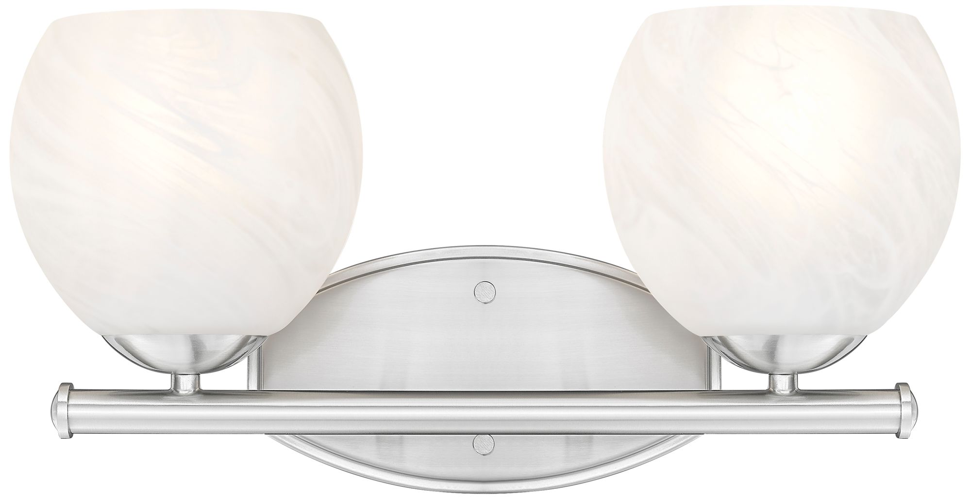 Image 4 Z-Lite Colette Brushed Nickel 2 Light Vanity with Feathered White Shade more views