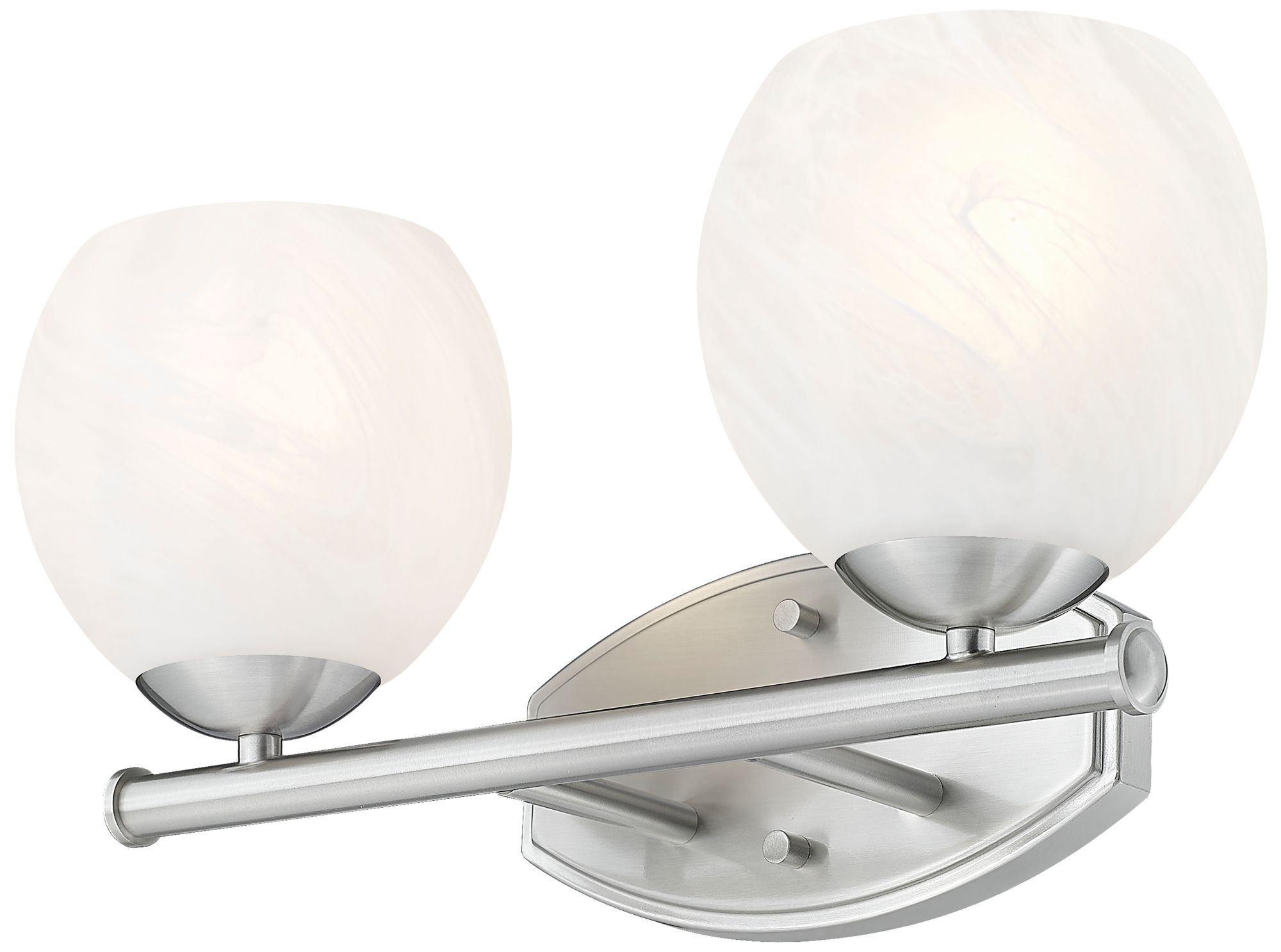 Image 5 Z-Lite Colette Brushed Nickel 2 Light Vanity with Feathered White Shade more views