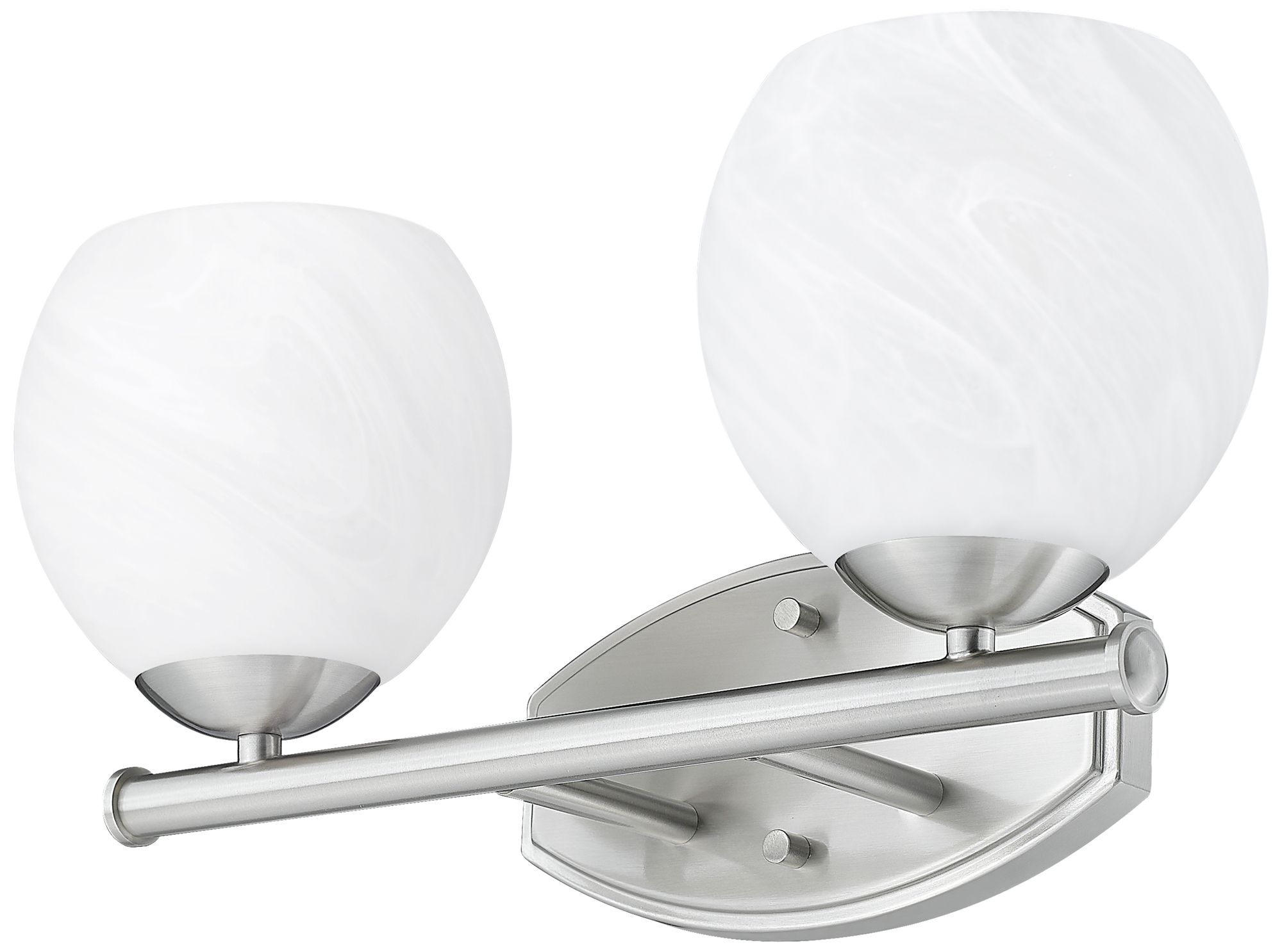 Image 7 Z-Lite Colette Brushed Nickel 2 Light Vanity with Feathered White Shade more views