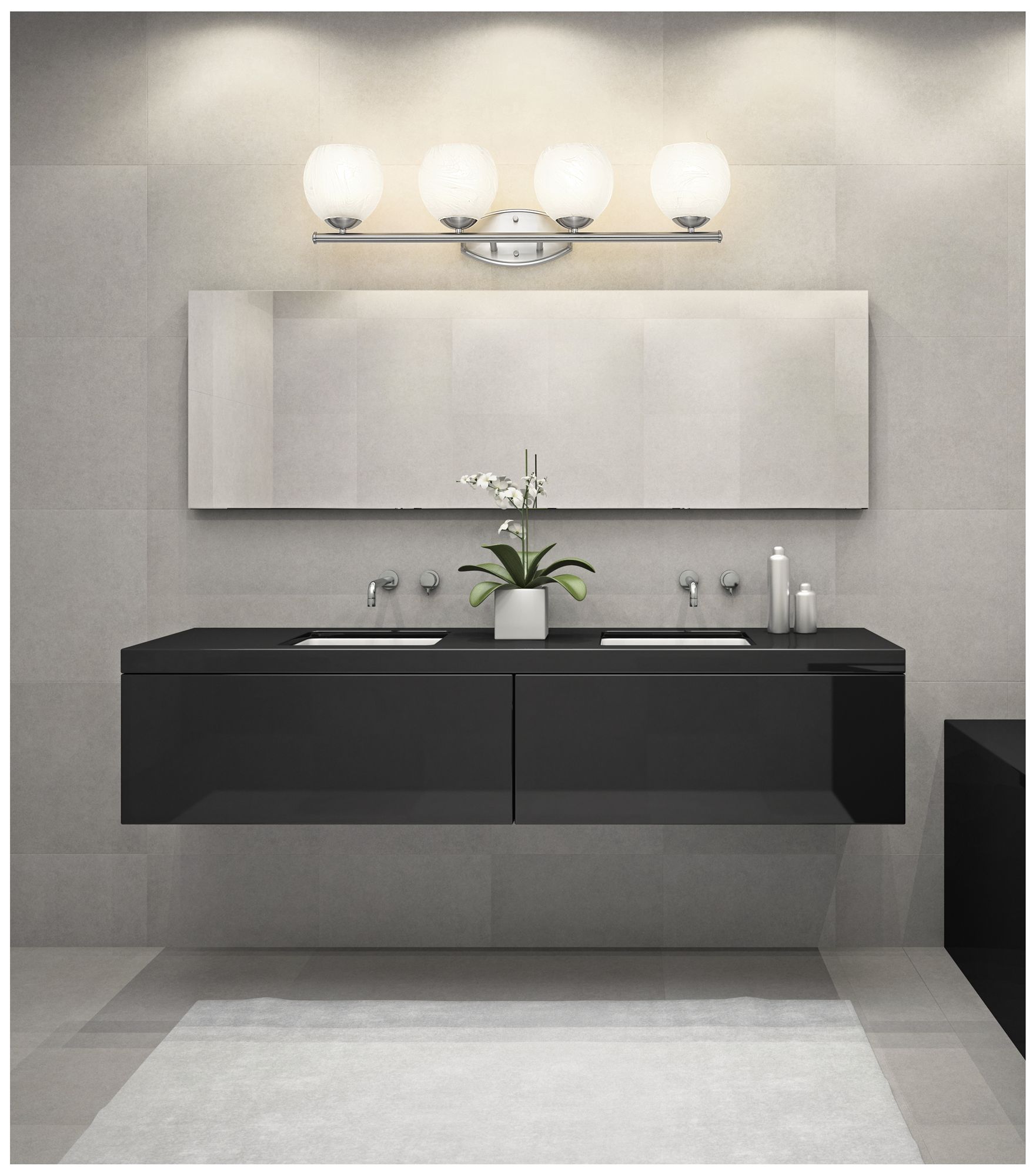 Image 3 Z-Lite Colette Brushed Nickel 4 Light Vanity with Feathered White Shade more views