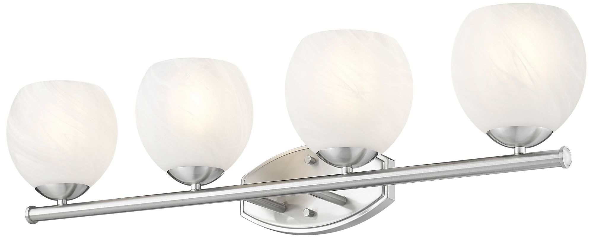 Image 5 Z-Lite Colette Brushed Nickel 4 Light Vanity with Feathered White Shade more views