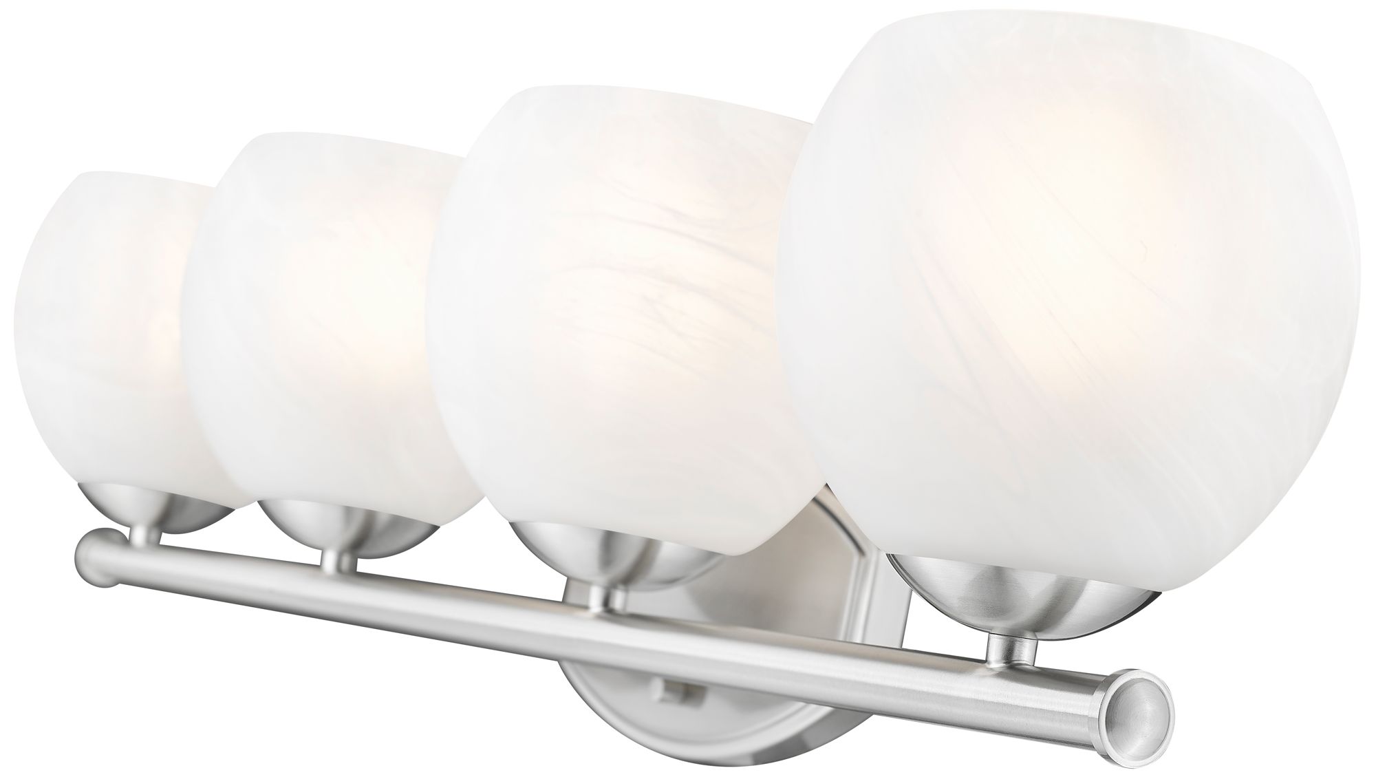 Image 6 Z-Lite Colette Brushed Nickel 4 Light Vanity with Feathered White Shade more views