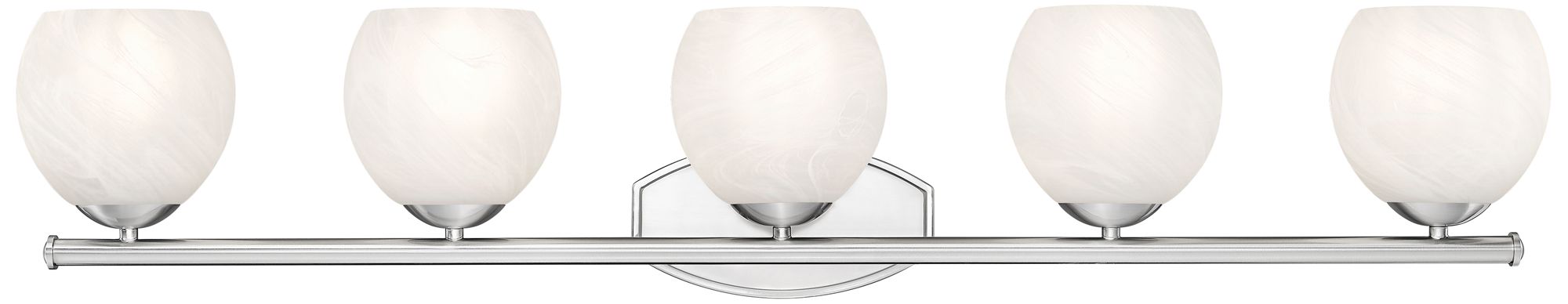 Image 4 Z-Lite Colette Brushed Nickel 5 Light Vanity with Feathered White Shade more views