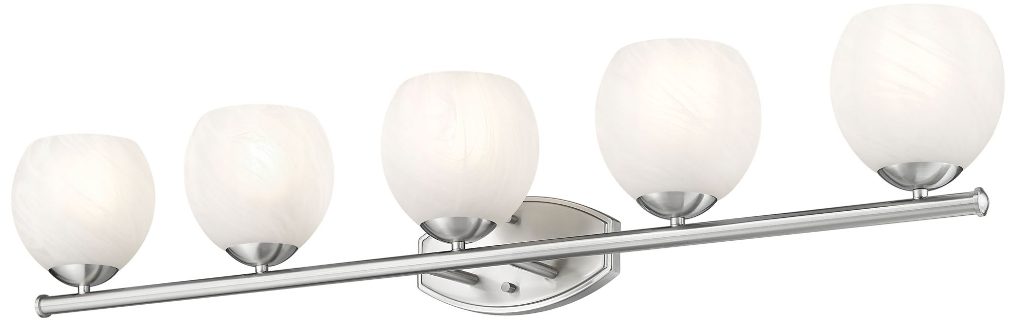 Image 5 Z-Lite Colette Brushed Nickel 5 Light Vanity with Feathered White Shade more views