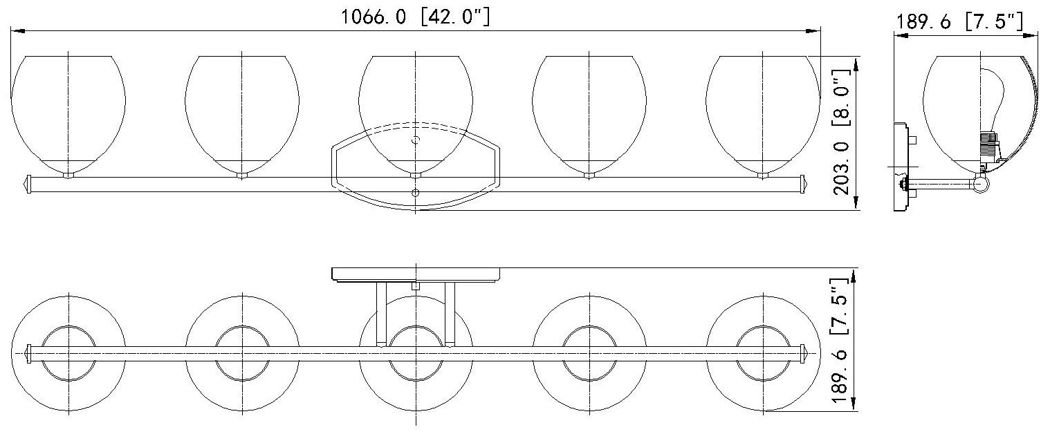 Z-Lite Colette Brushed Nickel 5 Light Vanity with Feathered White Shade
