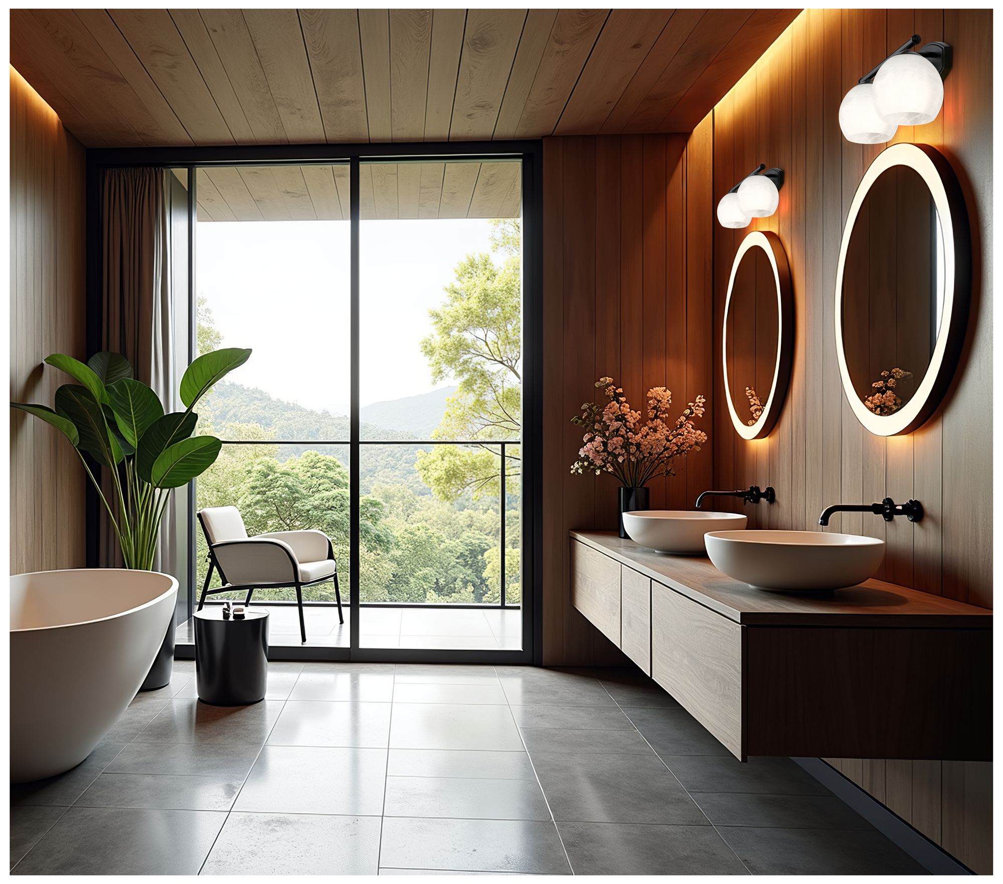 Image 3 Z-Lite Colette Matte Black 2 Light Vanity with Feathered White Shade more views