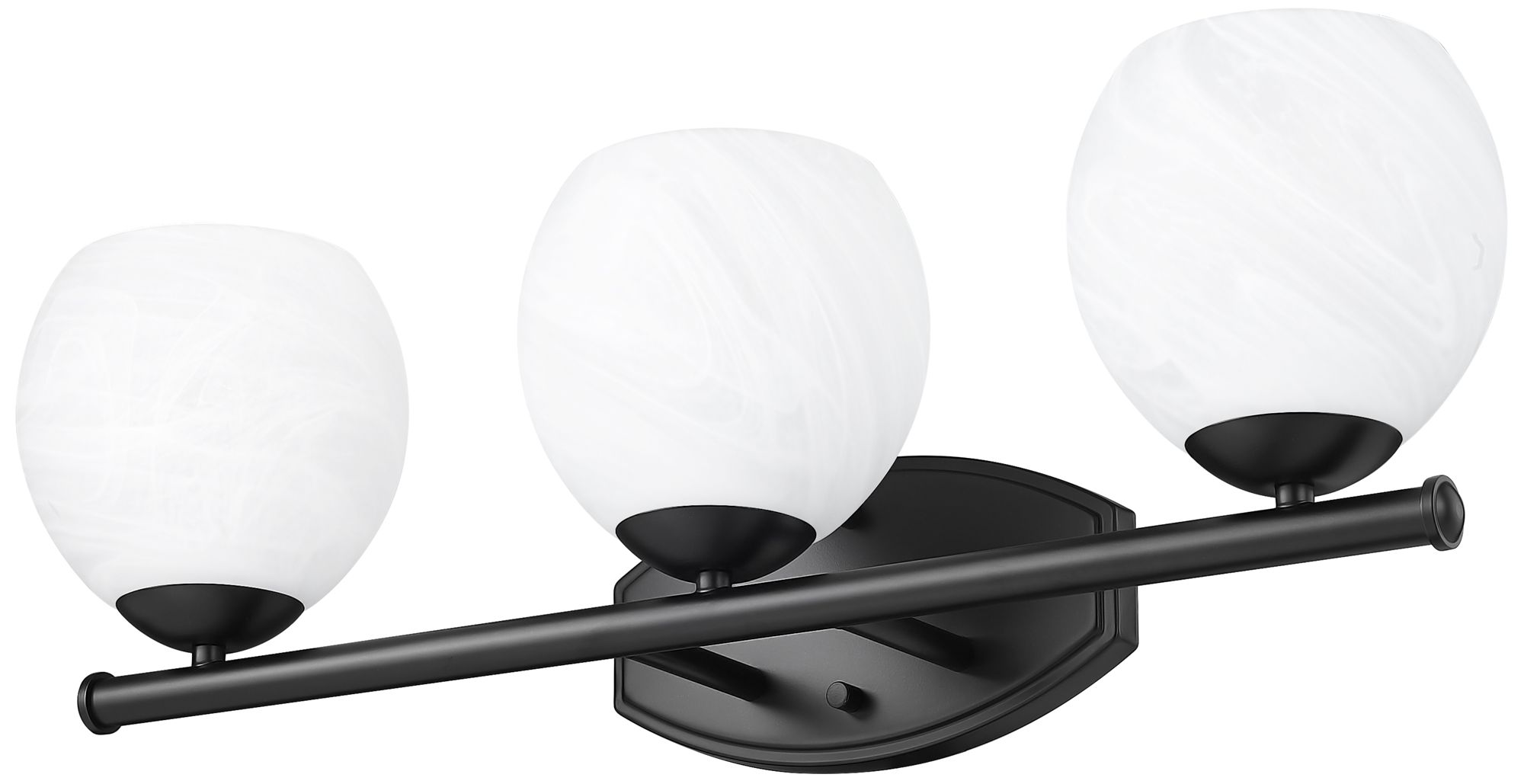 Image 7 Z-Lite Colette Matte Black 3 Light Vanity with Feathered White Shade more views