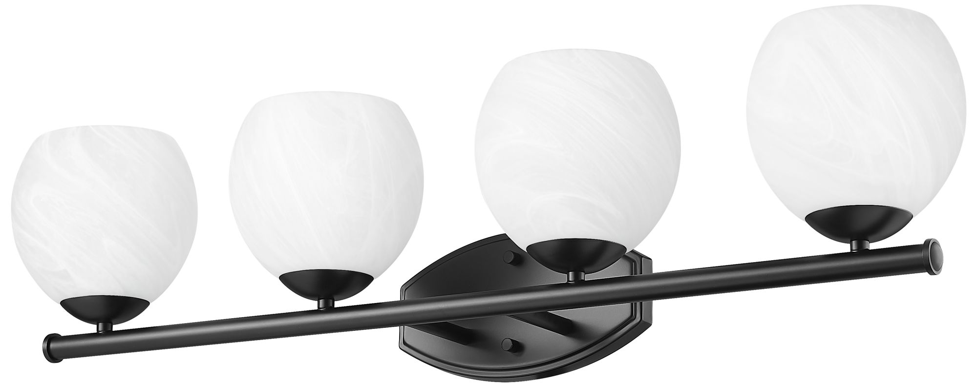 Image 7 Z-Lite Colette Matte Black 4 Light Vanity with Feathered White Shade more views