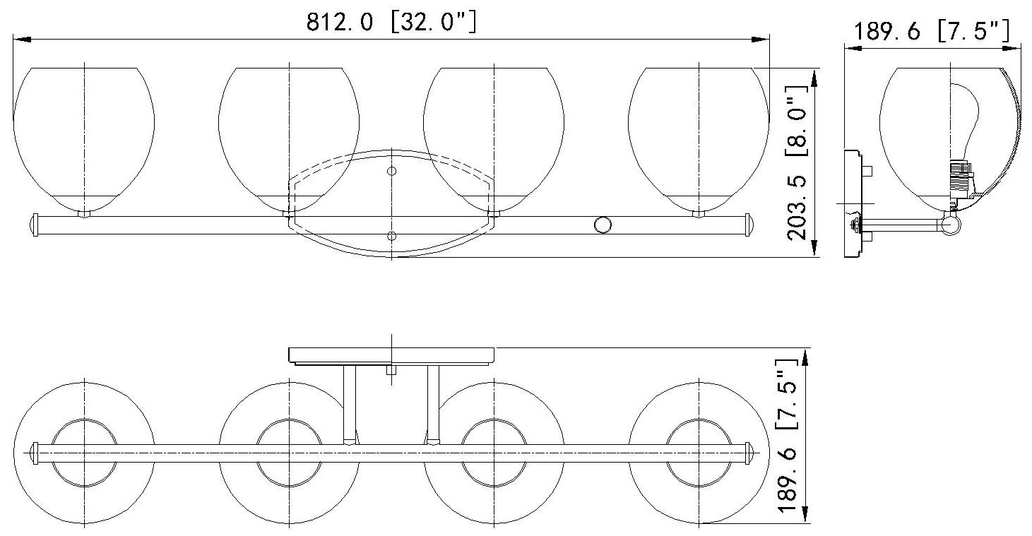 Z-Lite Colette Matte Black 4 Light Vanity with Feathered White Shade