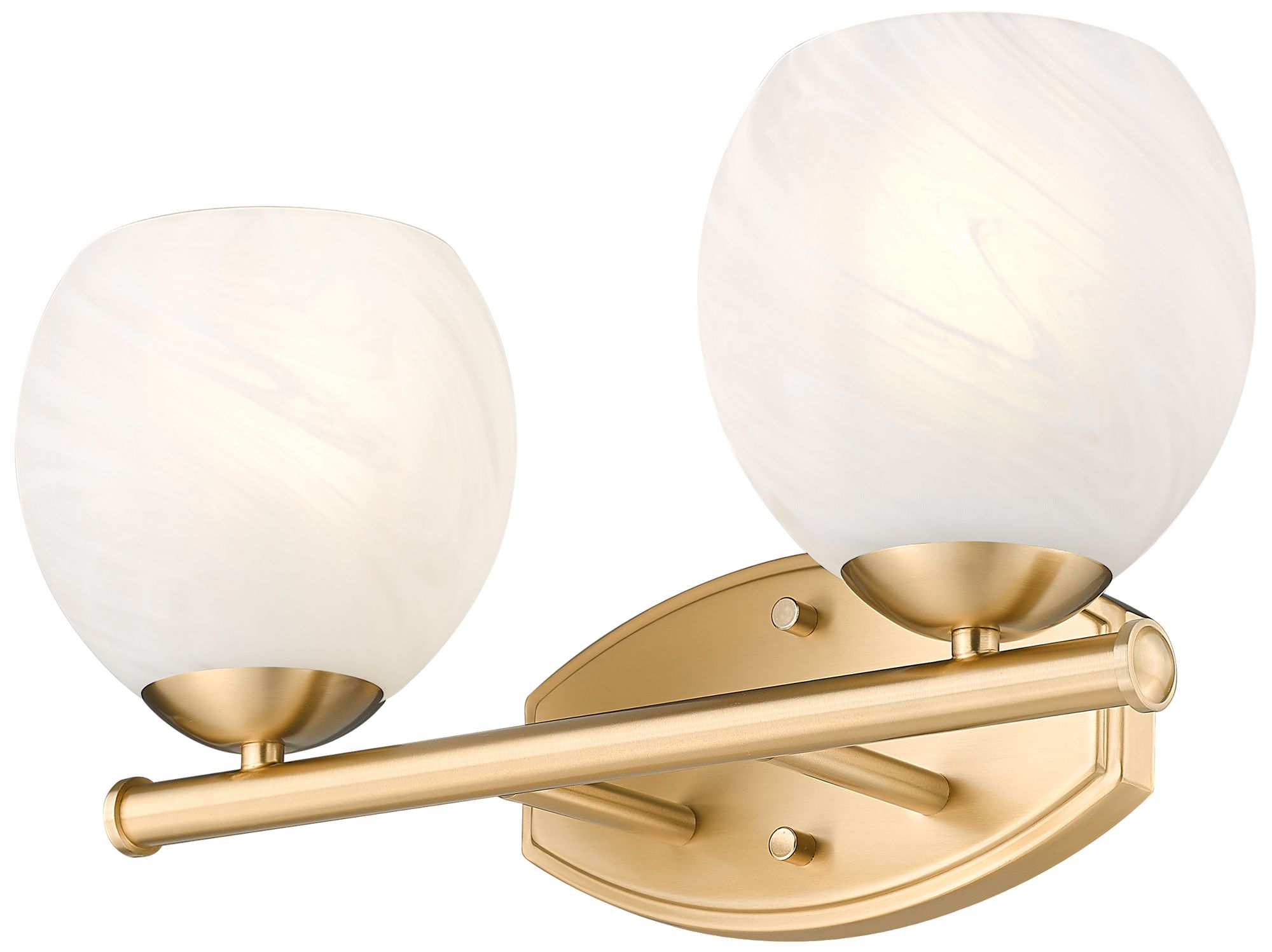 Image 5 Z-Lite Colette Modern Gold 2 Light Vanity with Feathered White Shade more views