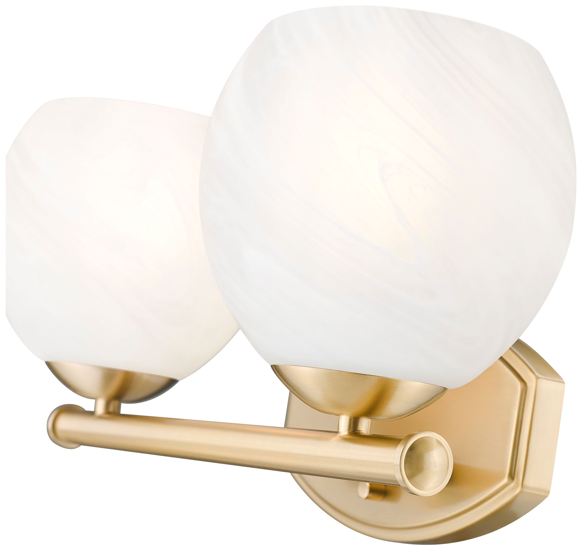 Image 6 Z-Lite Colette Modern Gold 2 Light Vanity with Feathered White Shade more views