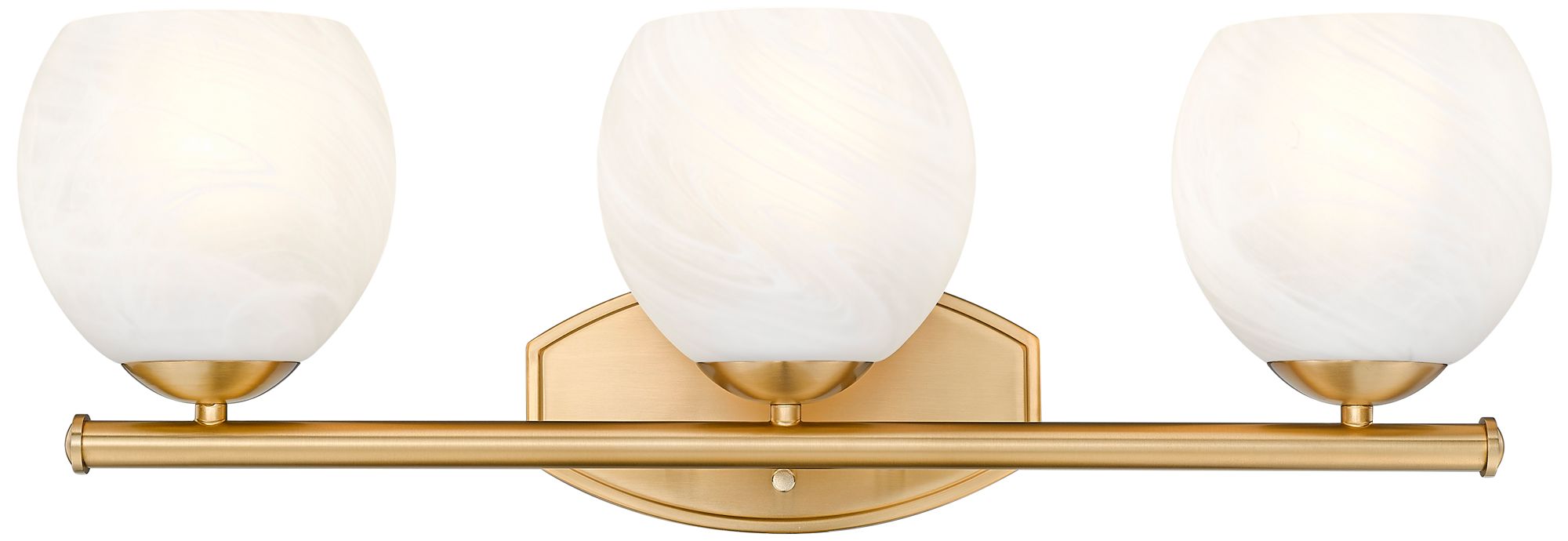 Image 4 Z-Lite Colette Modern Gold 3 Light Vanity with Feathered White Shade more views