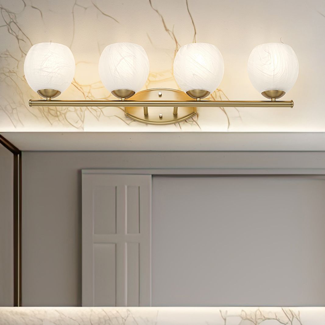 Z-Lite Colette Modern Gold 4 Light Vanity with Feathered White Shade