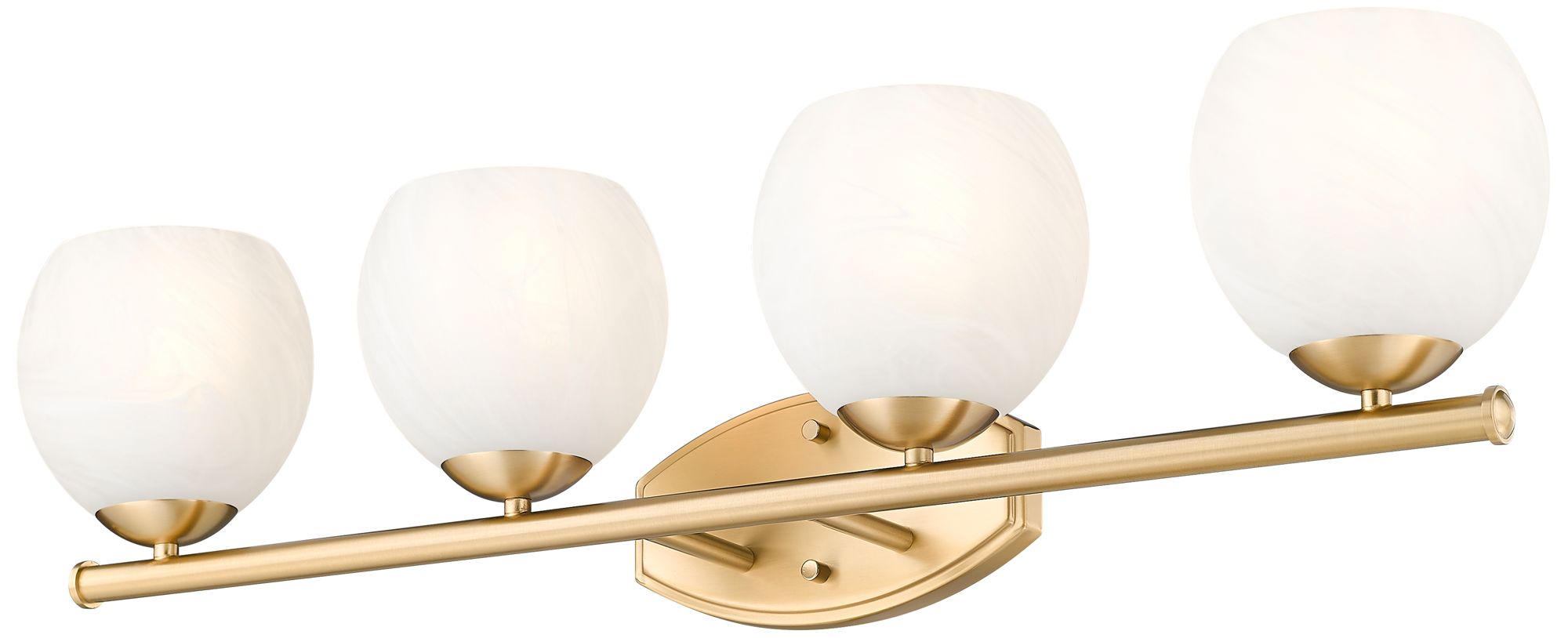 Image 5 Z-Lite Colette Modern Gold 4 Light Vanity with Feathered White Shade more views