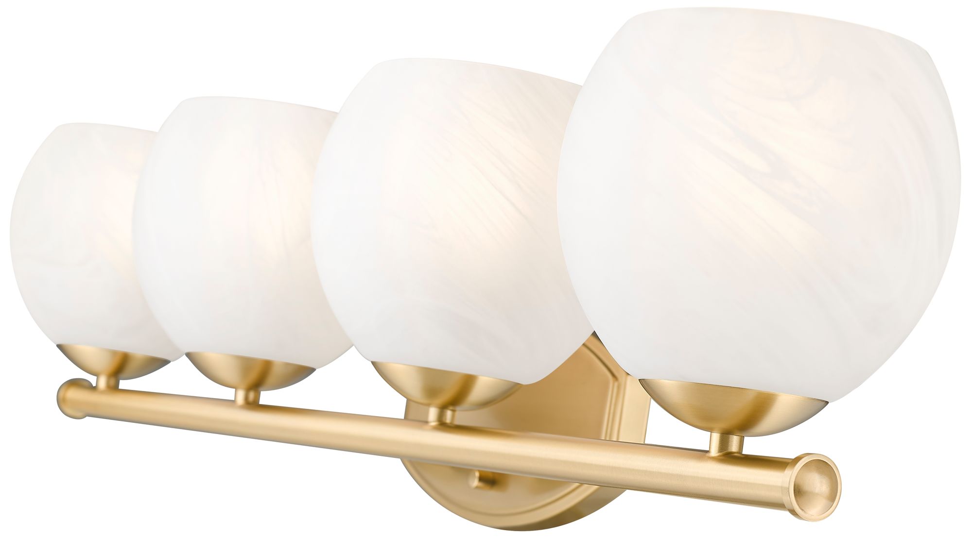 Image 6 Z-Lite Colette Modern Gold 4 Light Vanity with Feathered White Shade more views