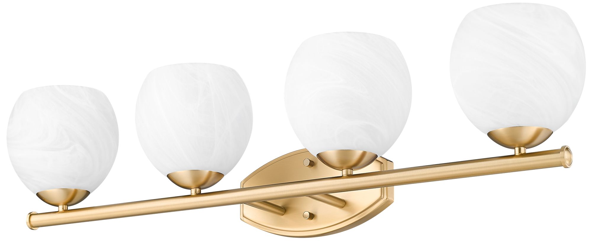 Image 7 Z-Lite Colette Modern Gold 4 Light Vanity with Feathered White Shade more views