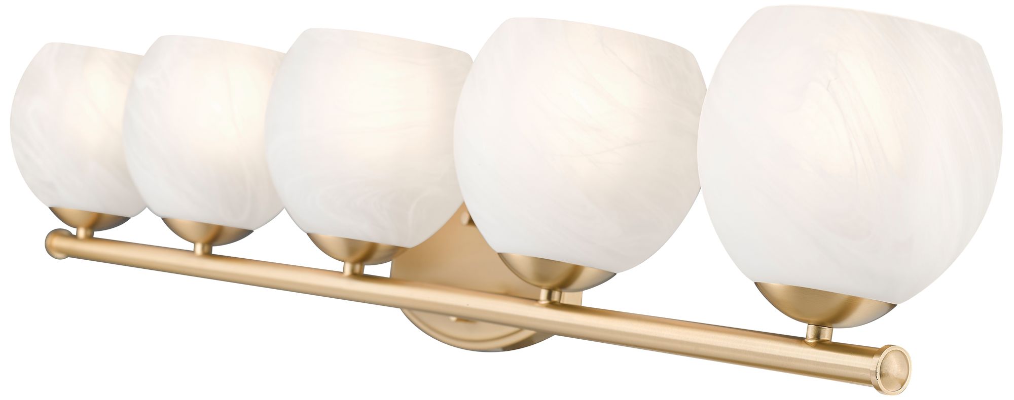 Image 6 Z-Lite Colette Modern Gold 5 Light Vanity with Feathered White Shade more views