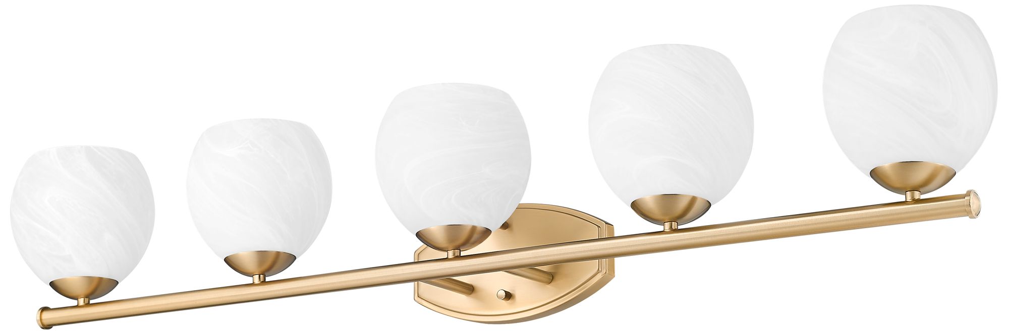 Image 7 Z-Lite Colette Modern Gold 5 Light Vanity with Feathered White Shade more views