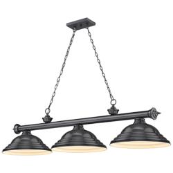 Z-Lite Cordon 58" Wide Bronze Plate 3-Light Billiard Pendant