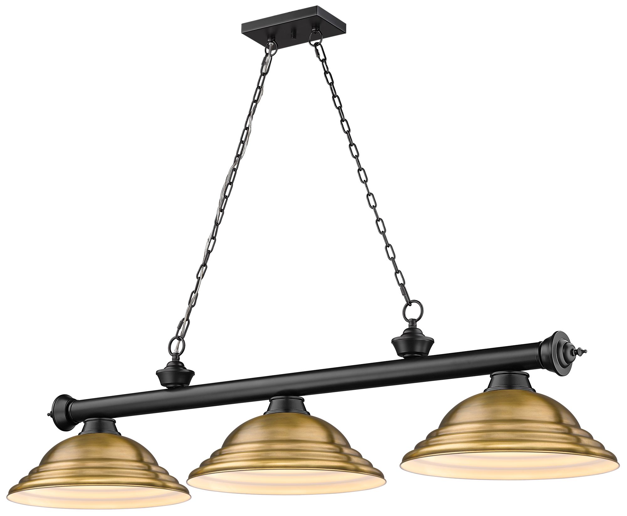 Z-Lite Cordon 58" Wide Matte Black 3-Light Billiard Pendant